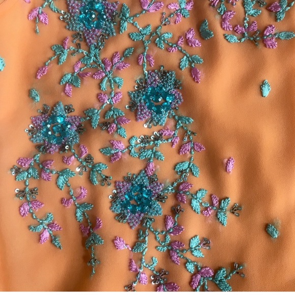 Orange Indian Party Wear Dress with bottom and duputta - Picture 4 of 9